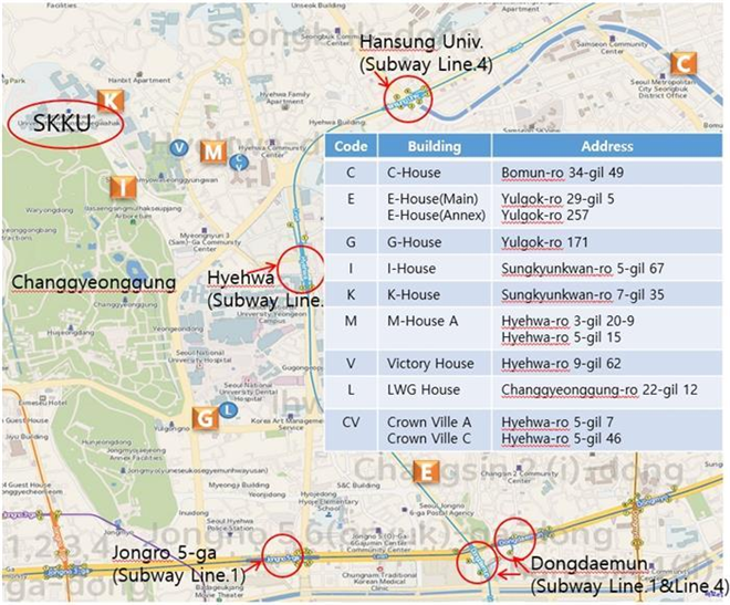 Myeongryun Haksa(Humanities and Social Sciences Campus Dormitory) Map